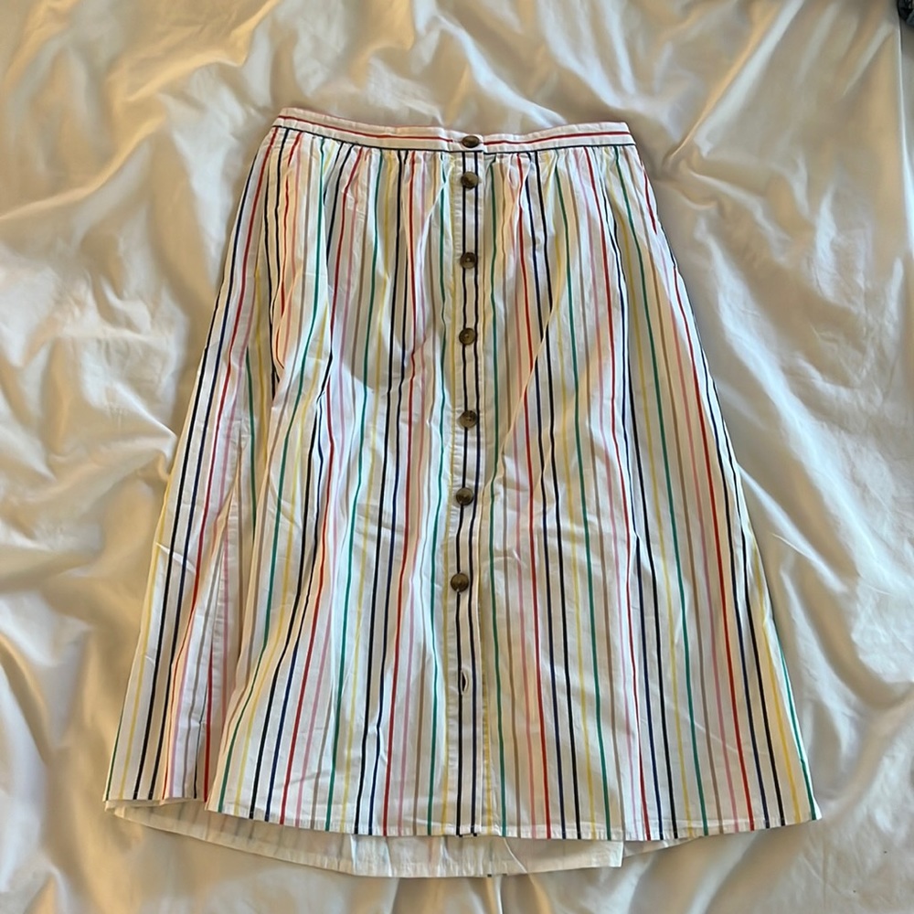 Striped J. Crew midi skirt